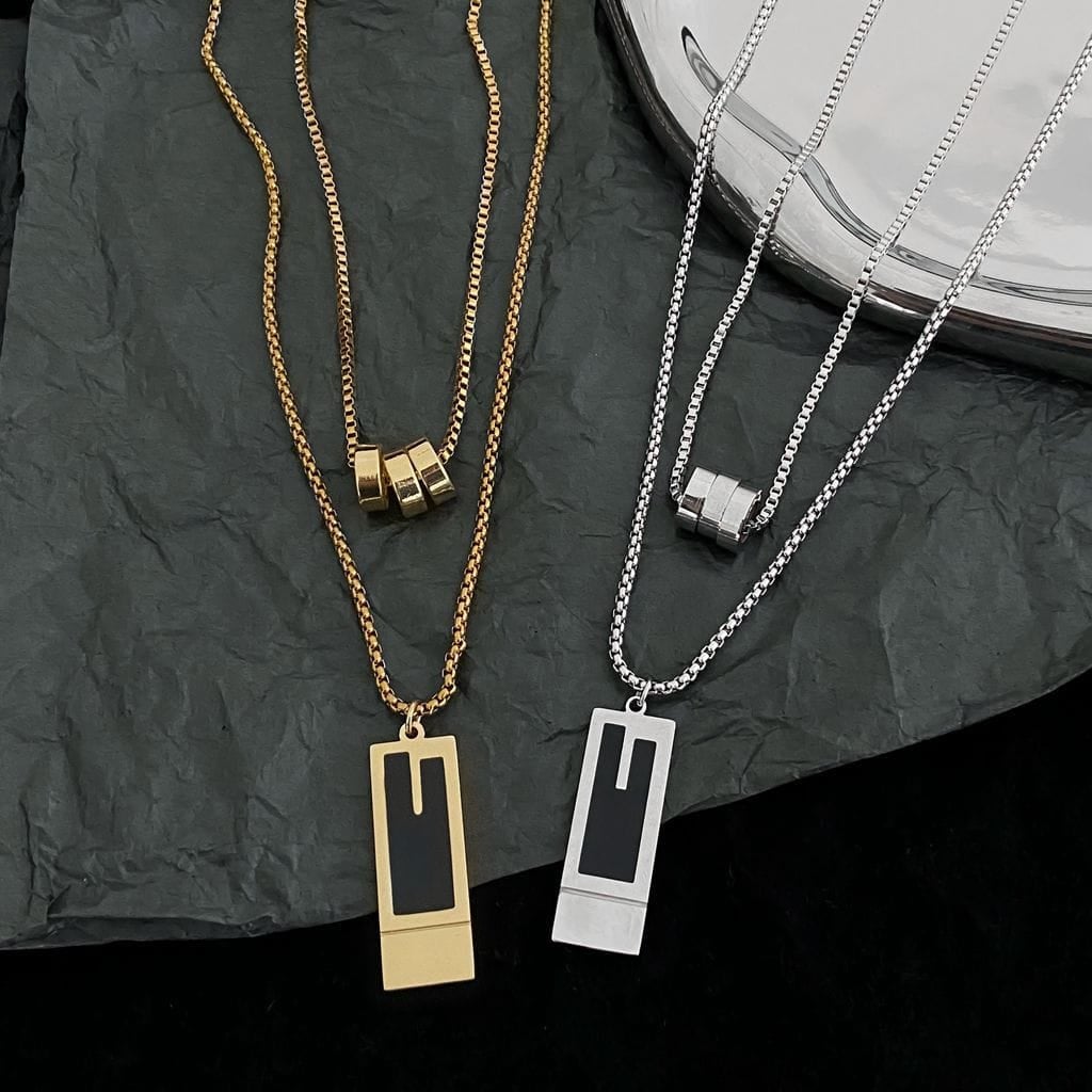 Picture of New Stylish Fashionable Men Fashion Jewellery Stainless Steel Silver Golden Chain Necklaces