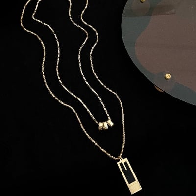 Picture of New Stylish Fashionable Men Fashion Jewellery Stainless Steel Silver Golden Chain Necklaces