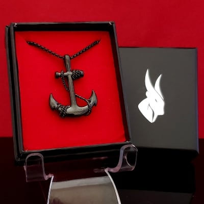 Picture of Exclusive Anchor Necklace Pendant with Chain For Men/Boys - Black
