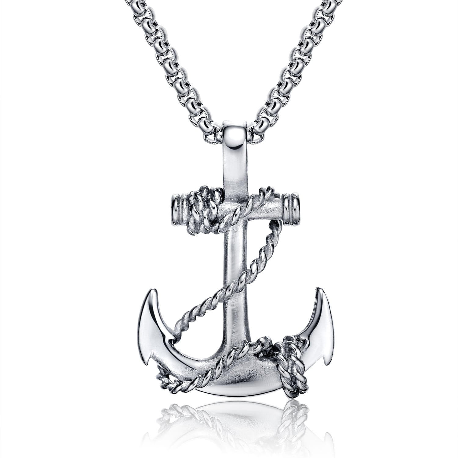 Picture of Fashion  Pendants Chain Necklace for Men Fashion Jewelry Gift Chain For Men - Silver