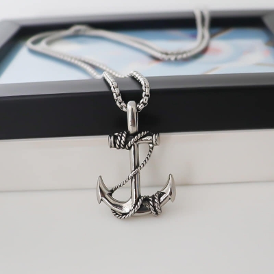Picture of Fashion  Pendants Chain Necklace for Men Fashion Jewelry Gift Chain For Men - Silver