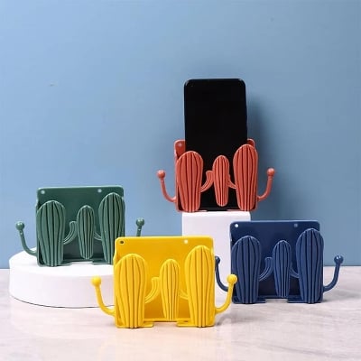 Picture of Wall Mounted Storage Box with Hook Cactus Control Phone Organizer Holder Office Mobile Phone Charging Stand New - Multicolor