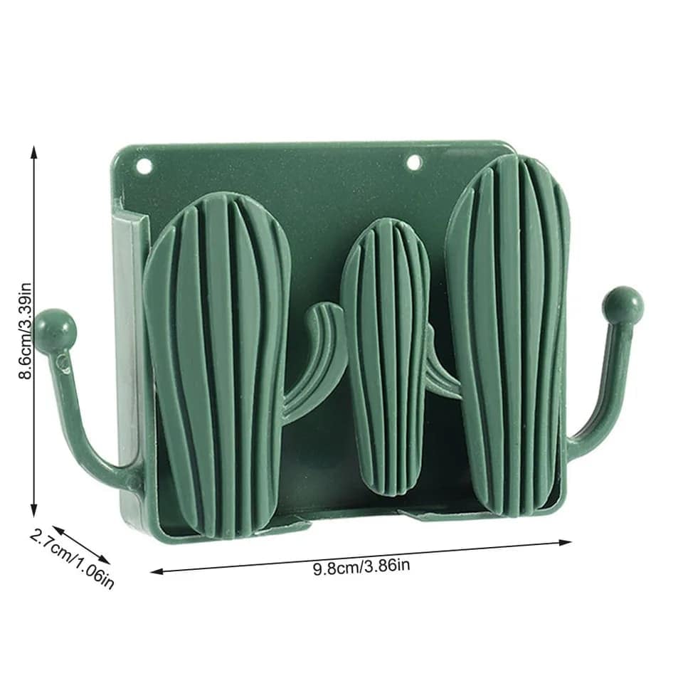 Picture of Wall Mounted Storage Box with Hook Cactus Control Phone Organizer Holder Office Mobile Phone Charging Stand New - Multicolor