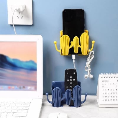 Picture of Wall Mounted Storage Box with Hook Cactus Control Phone Organizer Holder Office Mobile Phone Charging Stand New - Multicolor