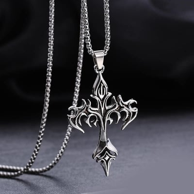 Picture of Stainless Steel Sea Anchor Sailor Man Necklaces Chain Pendants Unique Fashion Jewelry Gift For Men - Silver
