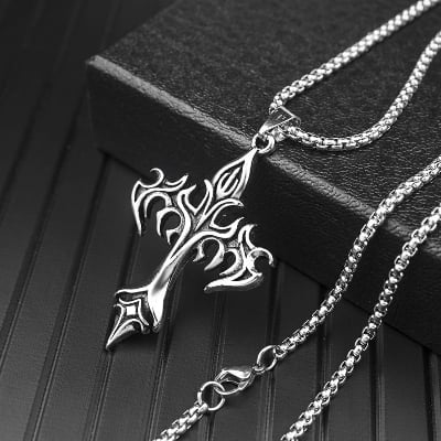 Picture of Stainless Steel Sea Anchor Sailor Man Necklaces Chain Pendants Unique Fashion Jewelry Gift For Men - Silver