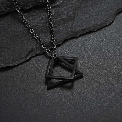 Picture of Anchor Chain Pendants Necklace rendy Simple Stainless Steel Chain Jewellery Gift - Modern - Choice Expression - Black