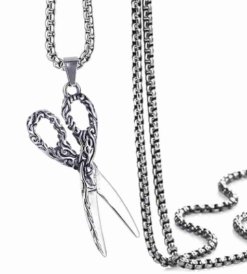Picture of Fashionable Boys Pendant and Necklace for Men, Stainless Steel SILVER Chain For Men - Silver