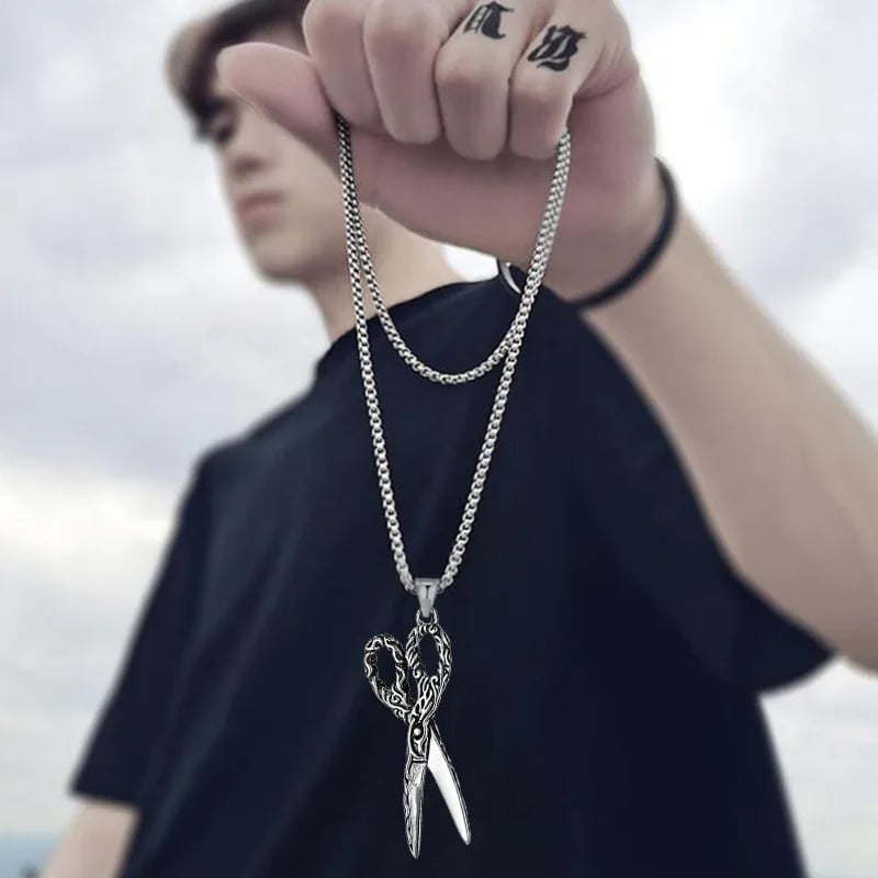 Picture of Fashionable Boys Pendant and Necklace for Men, Stainless Steel SILVER Chain For Men - Silver
