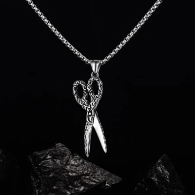 Picture of Fashionable Boys Pendant and Necklace for Men, Stainless Steel SILVER Chain For Men - Silver