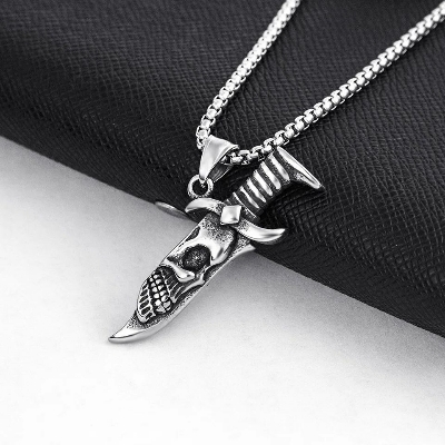 Picture of Korean Clavicle Chain Diamond Necklace Fashion Jewelry Necklace for Men - Silver