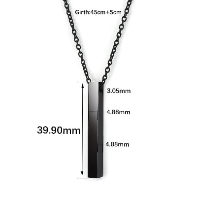 Picture of Tone Rolo Rofe Chain Stainless Steel Necklace For Men - Black