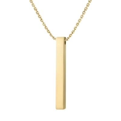 Picture of Stainless Steel Square Pendant Golden Necklace Men Chain For Men - Gold