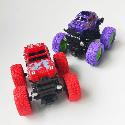 Picture of Red Mini Monster Truck Pull Back Cars Toys, Manual 360 Degree Stunt Truck Red - Red