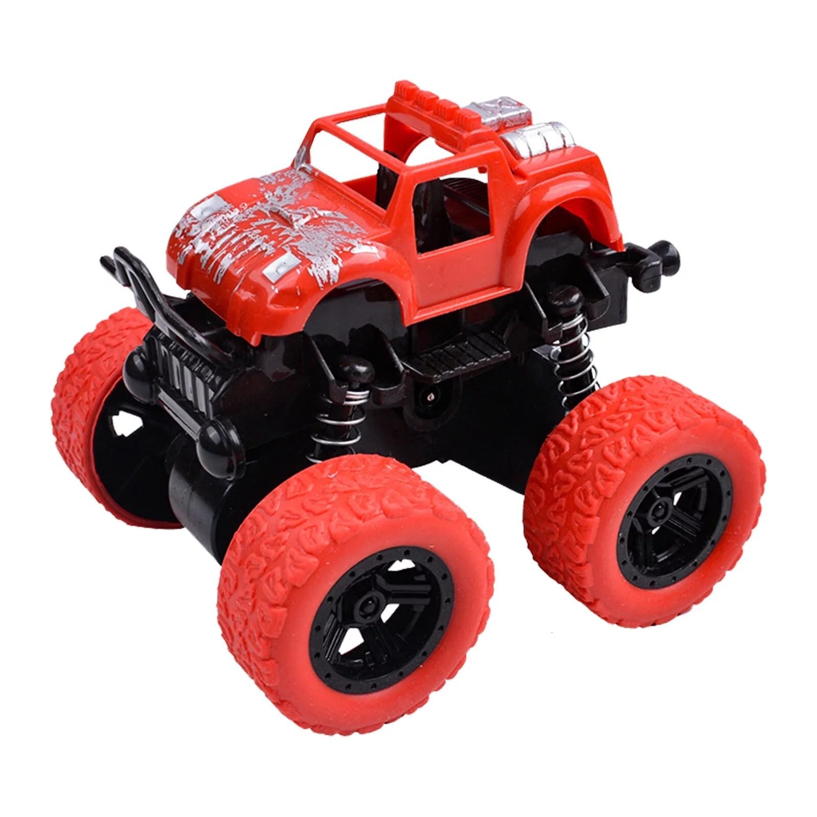 Picture of Red Mini Monster Truck Pull Back Cars Toys, Manual 360 Degree Stunt Truck Red - Red