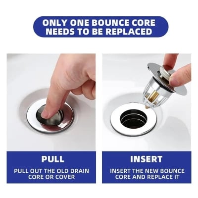 Picture of New bathroom sink stopper replacement,Pop-up Stainless Steel Sink - Silver