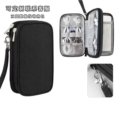 Picture of Tech Organizer Travel Case, Bevegekos Carry Tech Kit for Electronics and Accessories (Medium, Black) - Black