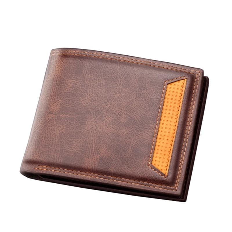 Picture of Men's Leather Wallet Men's Fine Vintage Wallets Embossing Scrub Foldable Wallets Short Wallets - Brown