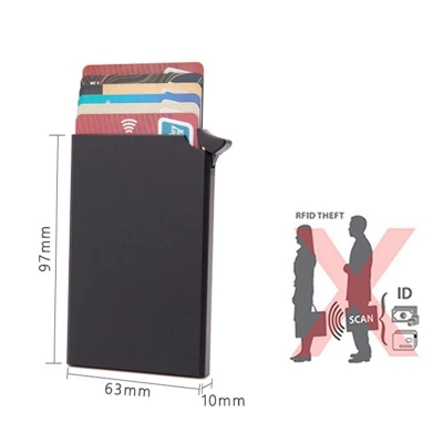 Picture of Smart Wallet Card Holder Credit Id Bank Card Holder For Men Women/Card Holder Leather Purse For Cards Case Wallet For Credit Id Bank Card Holder - Black