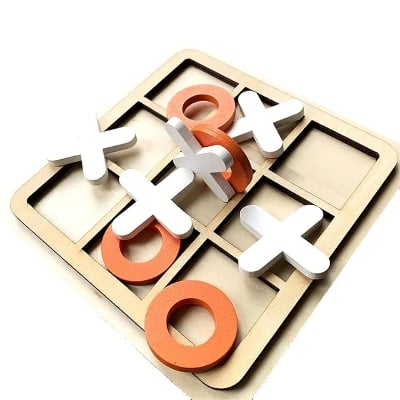 Picture of Wooden XO Tic Tac Toe Game Board Entertainment, Great Gift For