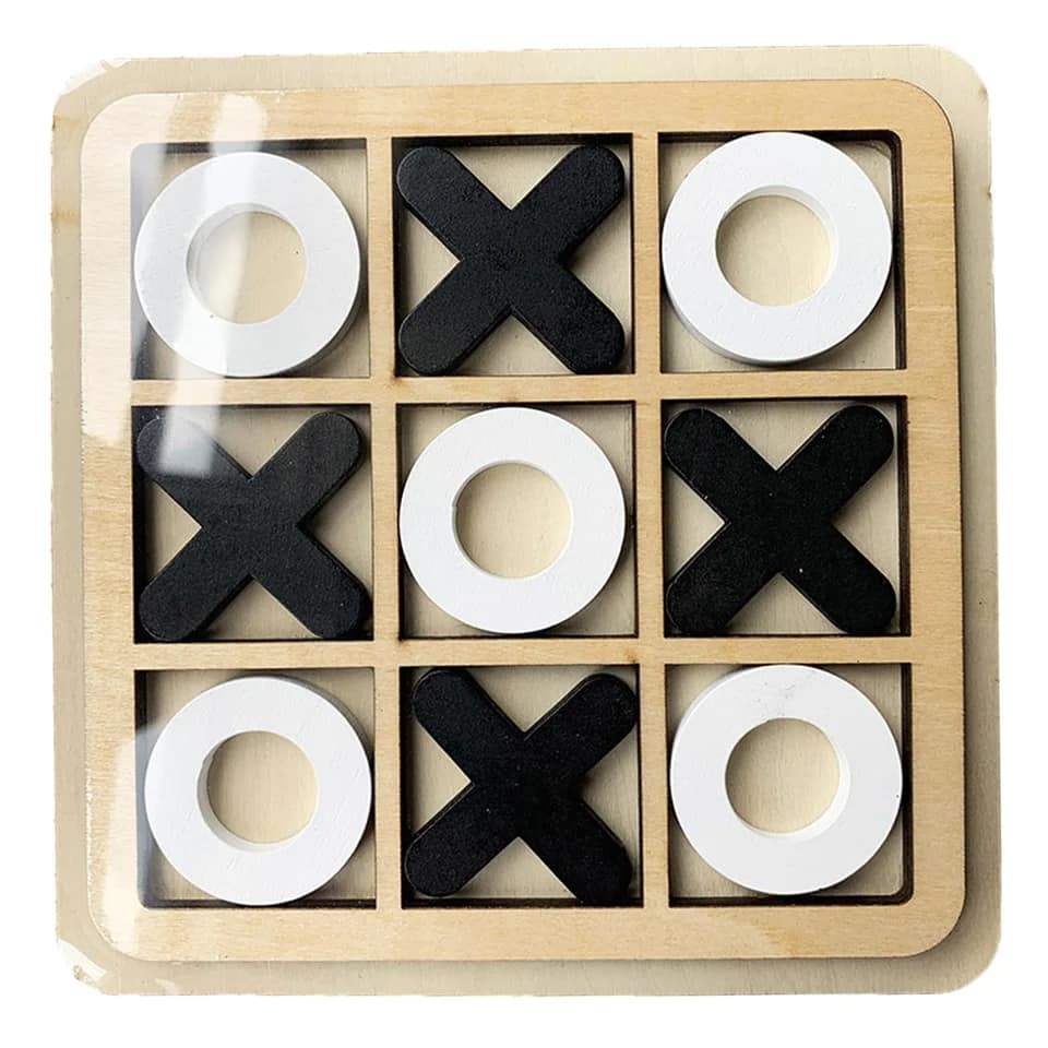 Picture of Wooden XO Tic Tac Toe Game Board Entertainment, Great Gift For