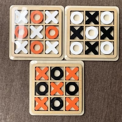 Picture of Wooden XO Tic Tac Toe Game Board Entertainment, Great Gift For
