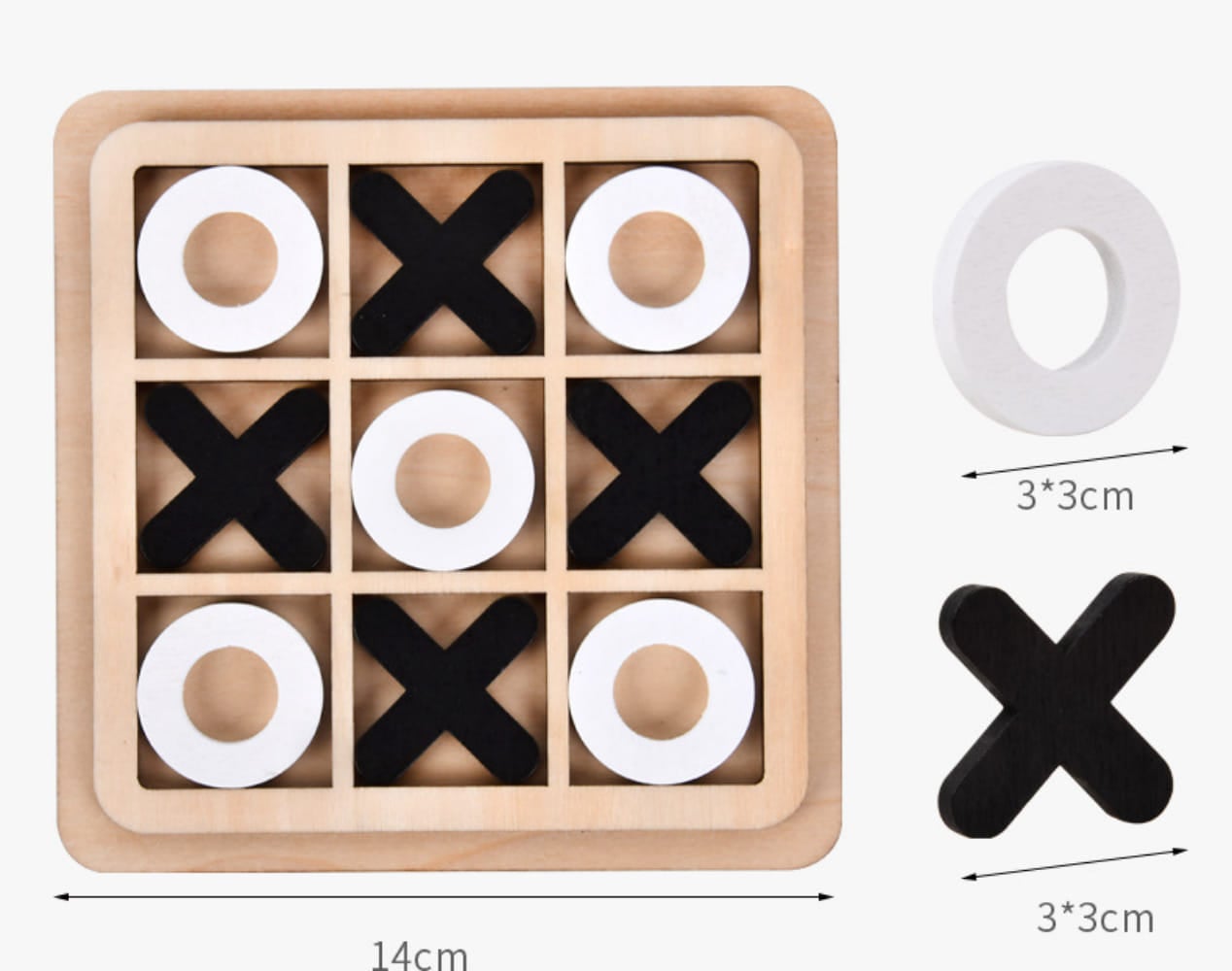 Picture of Wooden XO Tic Tac Toe Game Board Entertainment, Great Gift For