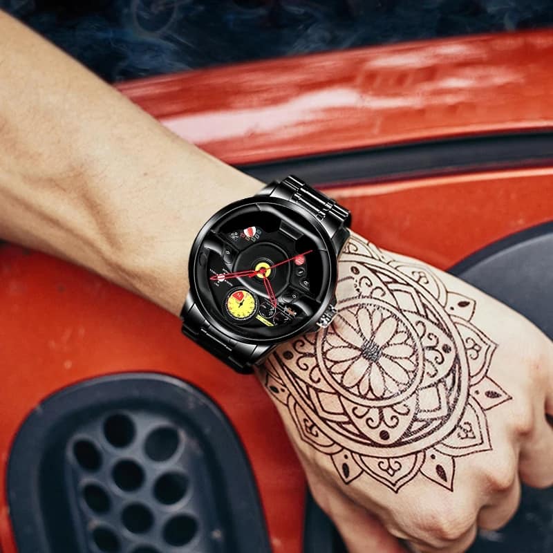 Picture of Men's Watch  Sanda model new luxury fashion stainless steel quartz movement wrist-watch - Black