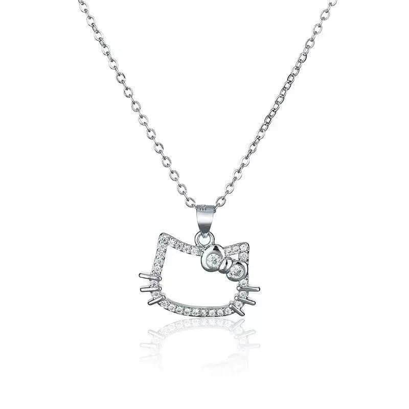 Picture of Hello Kitty Pendant Cute Cartoon Necklace Light Luxury High Grade Jewelry Festival Gift Toys-Chain for Women - Silver