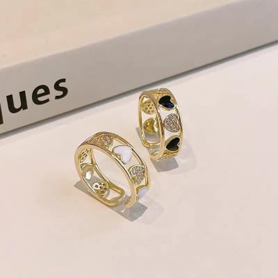 Picture of Love Shining Micro Diamond Hollow Out Ring Fashion Opening Adjustable Alloy Ring Women Jewelry Accessory