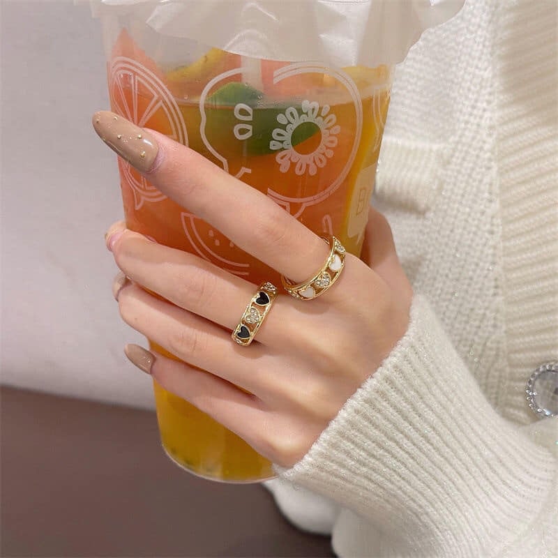 Picture of Love Shining Micro Diamond Hollow Out Ring Fashion Opening Adjustable Alloy Ring Women Jewelry Accessory