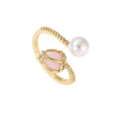 Picture of Indispensable -Korean Style Tulip Flower Rings For Women Sweet Cute Finger Ring Proposal Wedding Fine Jewelry Gift - Ring For Girls- Innovative - Gold