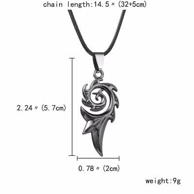 Picture of Black Rope Chain Stainless Steel Men Flame Dragon Pendant Necklace For Men - Black