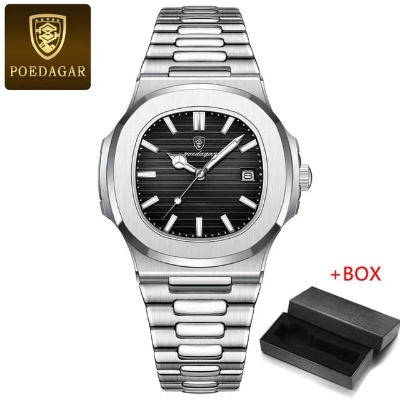 Picture of POEDAGAR New Fashion Men's Watches Top Brand Stainless Steel Luxury Men Quartz Wristwatches Relogio Masculino