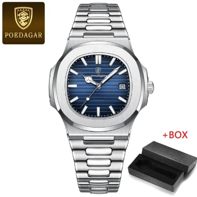 Picture of POEDAGAR New Fashion Men's Watches Top Brand Stainless Steel Luxury Men Quartz Wristwatches Relogio Masculino