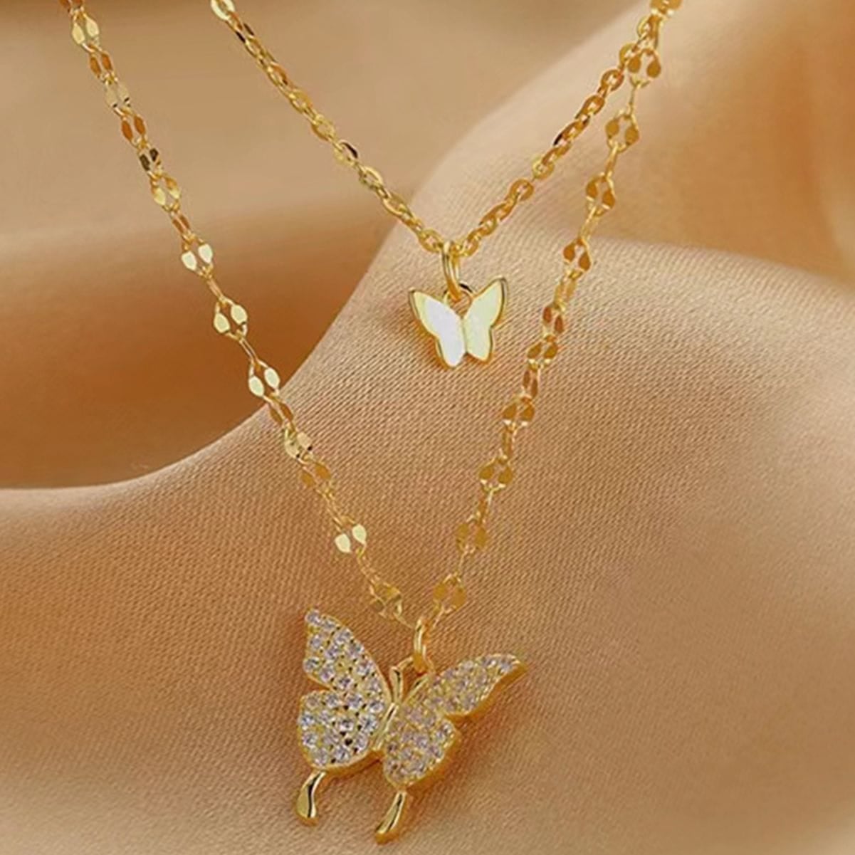 Picture of Double-Layer butterfly necklace jewellery for woman - Gold