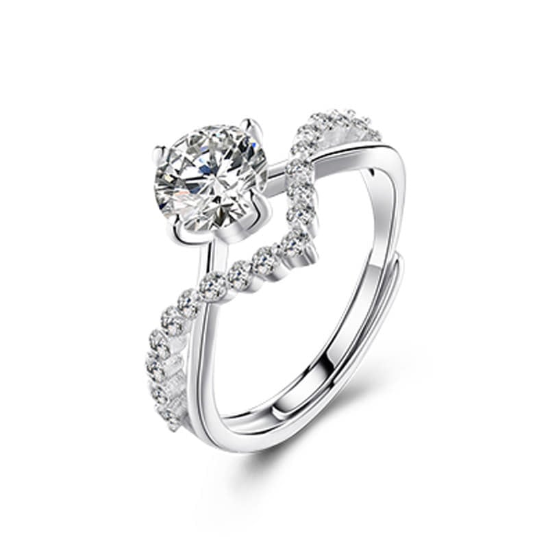 Picture of Adjustable Zircon Diamond Ring a Pair of Men's and Women's Ring - Adjustable