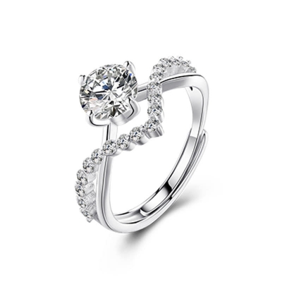 Picture of Adjustable Zircon Diamond Ring a Pair of Men's and Women's Ring - Adjustable
