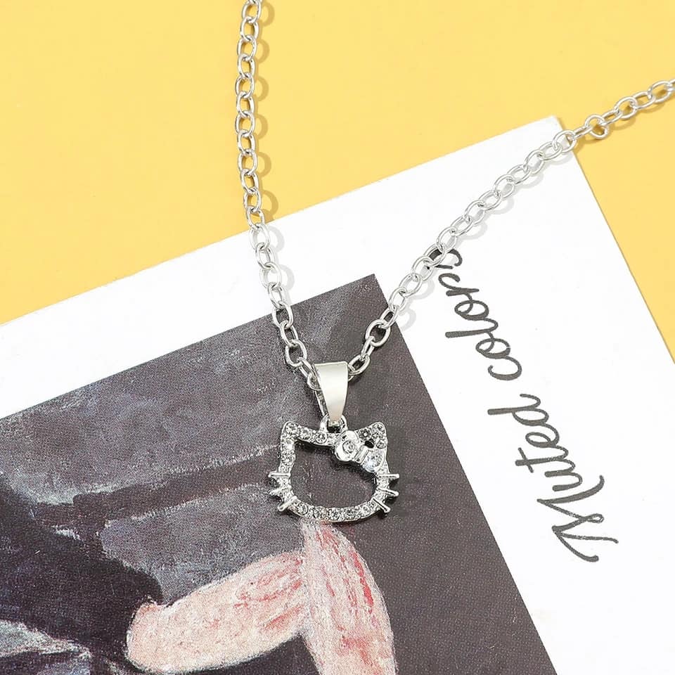 Picture of Japan Korea Elegant Hello Kitty For Women Girls Sweet Colorful Metal Chain Hello Kitty Aesthetic Jewelry -for Women-for Girls - Silver