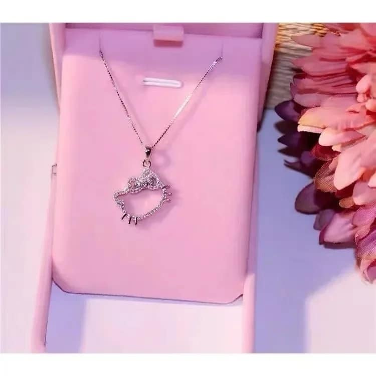 Picture of Japan Korea Elegant Hello Kitty For Women Girls Sweet Colorful Metal Chain Hello Kitty Aesthetic Jewelry -for Women-for Girls - Silver