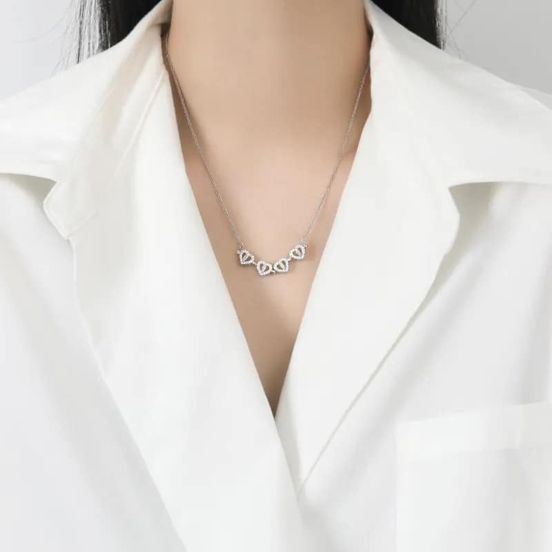 Picture of Magnetic Love Pendant Sweater Chain Long Multi-Layer Necklaces For Women Fashion - Silver