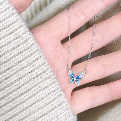 Picture of Korean Crystal Chain ,Jewelry for Women,New Fashion,,Tassel,Chain,Rhinestone,Gift  Chain For Girls- Innovative - Blue