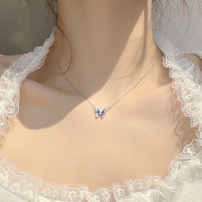 Picture of Korean Crystal Chain ,Jewelry for Women,New Fashion,,Tassel,Chain,Rhinestone,Gift  Chain For Girls- Innovative - Blue