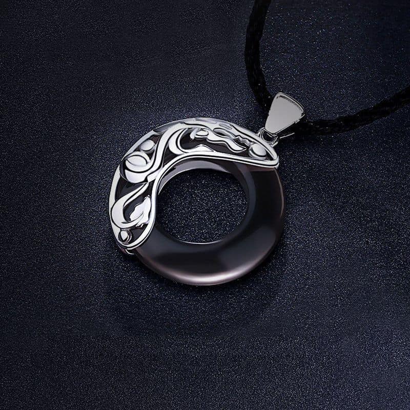 Picture of Punk Round Stylish  Men Pendant Necklaces Metal Cool Leather Chain Pendant -Unique Desing Pendant Chain For Men's-Chain For Men-Men's Pendant - Black