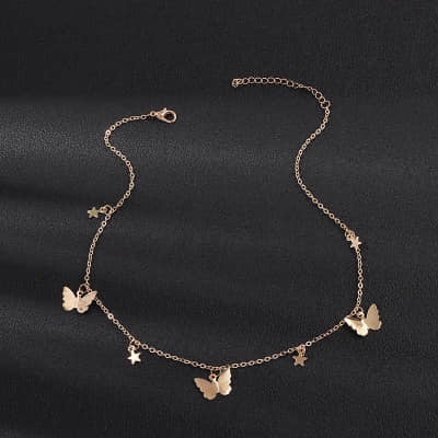 Picture of Woman Fashion Butterfly  Butterfly Necklace - Gold