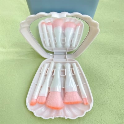 Picture of Makeup Brush Set With Mirror, Portable Home/Travel Use, Eye Shadow, Highlighter, Foundation