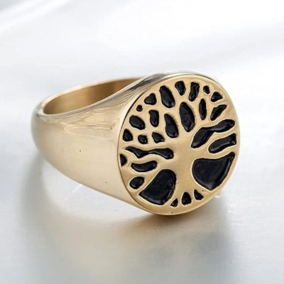 Picture of Steel Finger Ring- Fashionable Man's Finger Ring - Gold