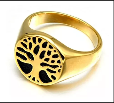 Picture of Steel Finger Ring- Fashionable Man's Finger Ring - Gold