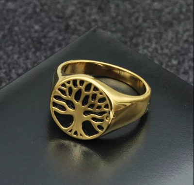 Picture of Steel Finger Ring- Fashionable Man's Finger Ring - Gold