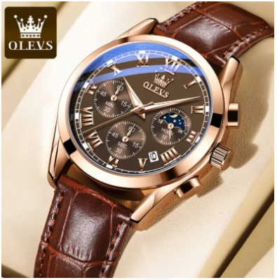Picture of OLEVS Top Luxury Leather Analog Quartz Fashionable Watch For Men